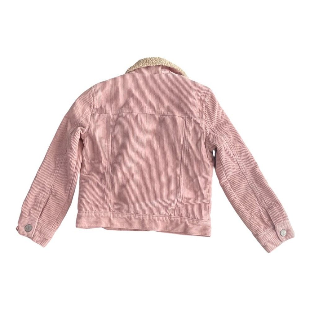 GAP Girls' Pink Corduroy Jacket with Cream Faux-Sherpa Collar - Picture 4 of 12